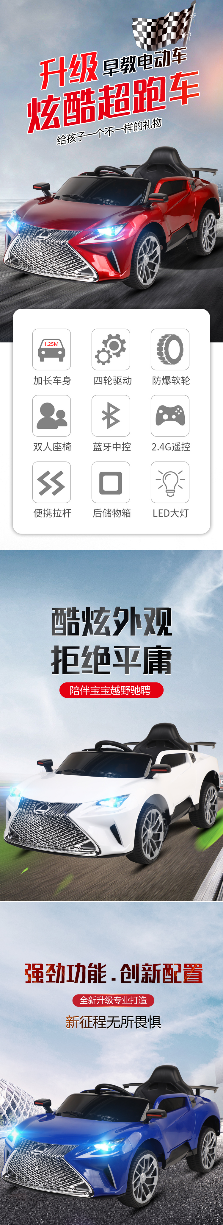 Lexus Ride On Car With Remote Control Kids Electric Car 2-8 Years Kids