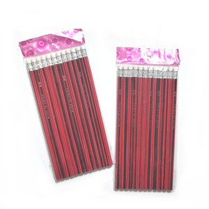 Juego de Lápices Hexagonales de Madera Rojos y Negros Personalizados, Estándar HB, para Estudiantes, para Escribir o Dibujar, Embalaje de Fábrica - Product Image 3