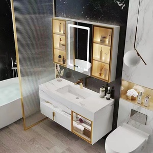 Hot Sale European Style Double Sink Bathroom <strong>Vanity</strong> Top Ready Made Bathroom <strong>Cabine</strong> ,marble Countertop Bathroom Cabinets <strong>Vanity</strong> - Product Image 1