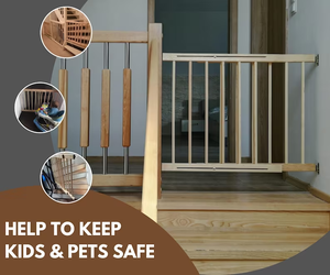 Extendable Barrier New Zealand Pine Wood Barrier Door <strong>Stair</strong> Baby <strong>Gates</strong> <strong>Wooden</strong> Safety <strong>Gate</strong> for Baby Secure - Product Image 5