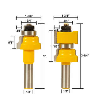 L-N214 2pcs 1/2 Inch Shank Window Sash <strong>Router</strong> <strong>Bits</strong> Set Glass Door Tenon Milling Cutter Woodworking for Wood <strong>Machine</strong> - Product Image 3