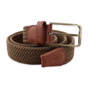 OEM Woven Belt Canvas Weave Braided Men's Belt Leisure Leather Fabric Belt