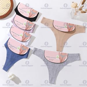 Salida de fábrica Tanga con espalda en T para mujer, calzoncillos de cintura baja de 7 colores, 95% de algodón puro, estilo diario, bragas para el S-XL teñidas lisas - Product Image 6