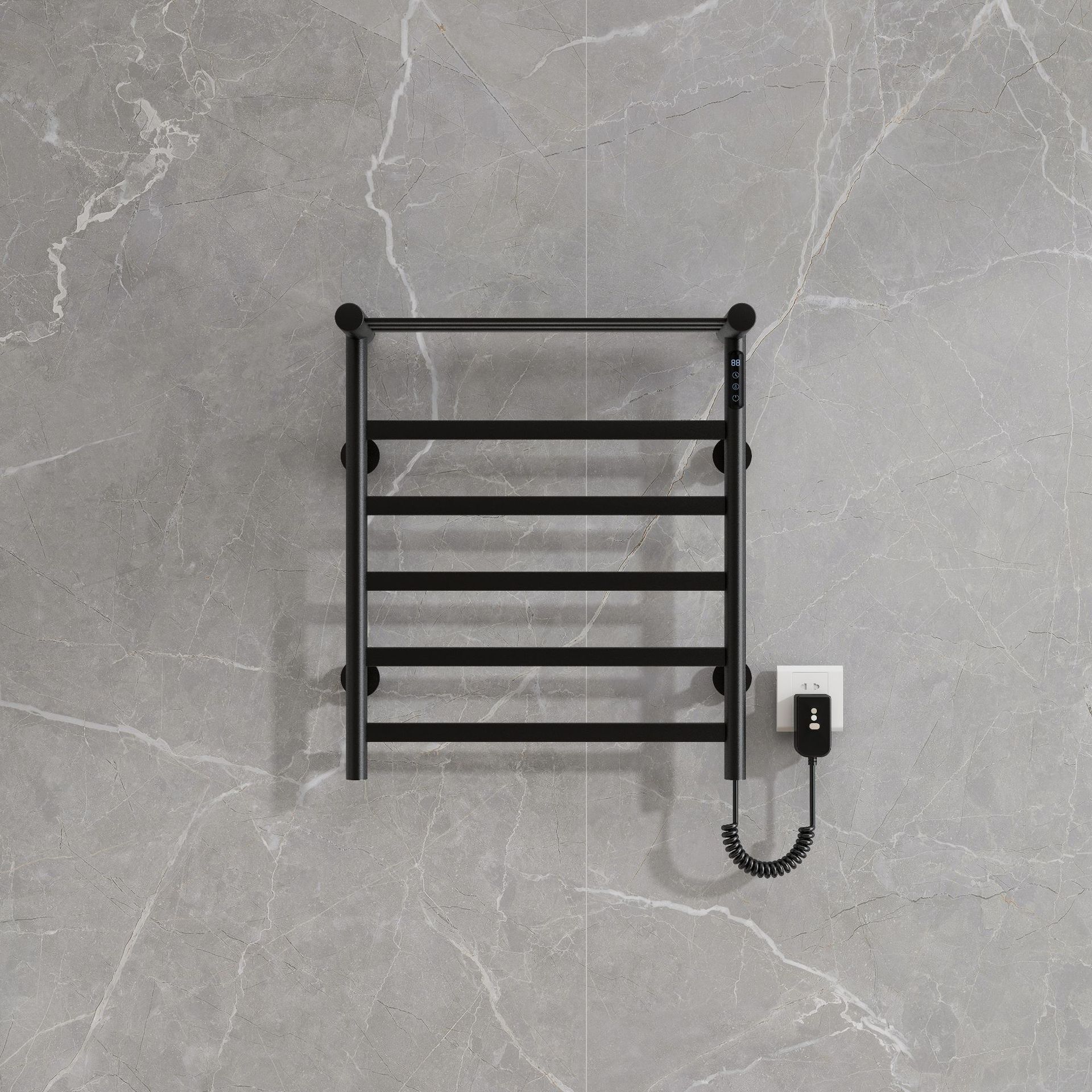 Rack de stockage 5 pôles double couche noir