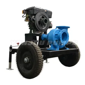 HW pompa mesin Diesel irigasi pertanian pompa sentrifugal Air elektrik baja tahan karat atau besi cor 15 HP 150 Mm OEM,ODM