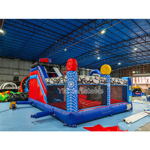 Château gonflable commercial à thème <span class=keywords><strong>Avengers</strong></span> avec toboggan et parcours d'obstacles pour la location de fêtes d'enfants - Product Image 4