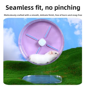 Roue de course silencieuse en ABS durable et écologique pour porcelets et hamsters, jouet de luxe mignon avec support - Product Image 3