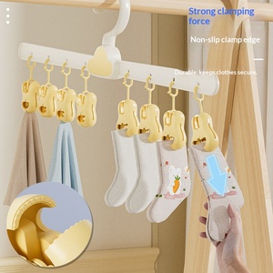 <span class=keywords><strong>Cintre</strong></span> à vêtements pour enfants motif dessin animé, rotatif, multi-clip, antidérapant, en forme de <span class=keywords><strong>nuage</strong></span>, pour le séchage des chaussettes et des vêtements de bébé, en PP, pour usage domestique - Product Image 2