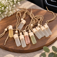 Diffuseur de parfum de luxe suspendu pour voiture, en verre, rechargeable, pour désodorisant automobile, huile parfumée, emballage personnalisé
