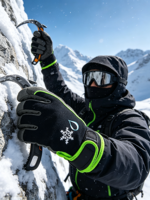 Gants HAIYI personnalisés imperméables avec protection UV, à doigts entiers, sangle de poignet réglable, paume en cuir PU antidérapante, doublure polaire et boucle