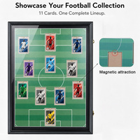 Cadre d'affichage mural en bois noir pour cartes de football, 11 emplacements, pour cartes de collection sportives