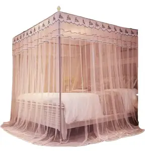 Yüksek kaliteli kare dantel üst 3 kapılı sineklik çadır ve yatak gölgelik