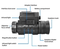 Monocular de Visión Nocturna Digital Infrarroja NVG50 con Pantalla OLED, WiFi y Sensor CMOS de Baja Luz de 2.5K, Montado en la Cabeza, Manos Libres