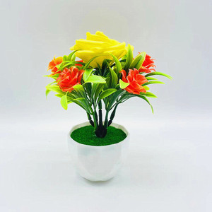 Plantes artificielles en pot Qi Xing, fleurs en plastique, 15 cm, décorations d'intérieur - Product Image 3
