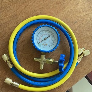 Refrigerant Charging Hose Kit R22 R134a With Pressure Gauge For AC And <b>Car</b> <b>Repair</b> Durable Brass Construction - Product Image 1