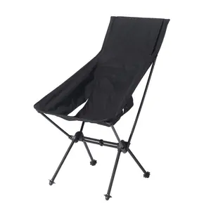 Sedia da campeggio pieghevole sedia da luna con Design borsa all'ingrosso con retro alto Ultra leggero portatile in alluminio per esterni in metallo