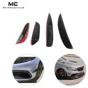 Voor Koolstofvezel W205 C63 Voorbumper Canards Voor Mercedes Benz C-Klasse W205 C63 Amg 4Pcs Lip Vent Trim