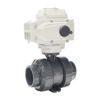 Vannes à boisseau sphérique électriques en PVC à plateforme haute DN20 DN25 DN32 DN40 DN50 DN65 DN80 220V 12V 24V électrovannes à deux voies pour l'eau