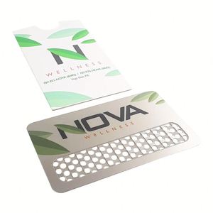 Broyeur en acier inoxydable personnalisé, argenté, métallique, carte dorée - Product Image 5