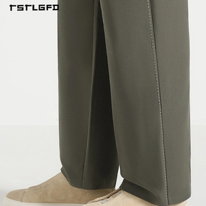 High Quality Men'S Gurkha <b>Trousers</b> Side Buttoning Wrap Front High Waisted Khaki Sand Vintage Old Money Style Casual Pants - Product Image 3