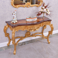 Table d'entrée Rococo Exceptionnelle, Meuble de Salon en Chêne, Tables Consoles Artisanales, Meubles de Luxe du Guangdong