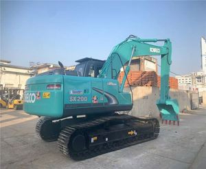 Excavadora de cadenas Kobelco SK200 de segunda mano, maquinaria de construcción usada para movimiento de tierras, componente principal: motor, 20 toneladas, cucharón de 0.8m - Product Image 3