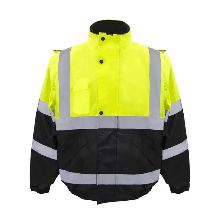 Sécurité réfléchissante Trafic Fluorescent Hi Vis Haute Visibilité Vêtements de travail Sécurité Travail Classe 3 Veste