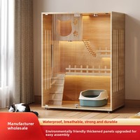 Vente en gros usine : Villa d'escalade pour chat de luxe, multi-niveaux, pour intérieur, très grande avec espace libre, lits et cages pour animaux de compagnie