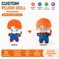 Peluche Chucky personnalisée, personnage de film d'horreur, jouet en peluche, figurine humaine de dessin animé, OEM ODM, cadeau d'Halloween pour enfants