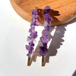 Prix de gros 7cm améthyste quartz fumé pince à cheveux en cristal pour bijoux - Product Image 4