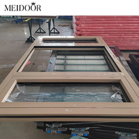 Fenêtre battante en aluminium avec écran Ouverture vers l'intérieur Fenêtres à la française Fenêtre à battant à double vitrage avec imposte