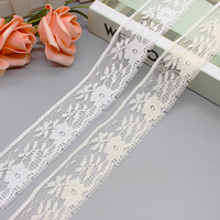 Dentelle française blanche à motif floral délicat de 3,8 cm pour la couture et les loisirs créatifs, bord festonné doux pour vêtements de poupée, lingerie