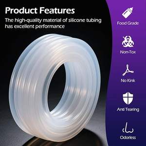 Tuyau en silicone de qualité alimentaire transparent personnalisé 4 5 6 <span class=keywords><strong>7</strong></span> <span class=keywords><strong>8</strong></span> 9 10 12 mm Tuyau en caoutchouc de silicone flexible élastique Tuyau en silicone flexible - Product Image 1