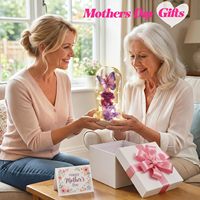 Eeuwige Bloemen Ge conserveerde Rozen Prime Delivery 6.4 oz Glazen Koepel Moeder Oma Vrouw Vriendin Paarse Bloem Moederdag
