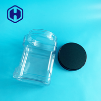 61oz de qualité alimentaire sans BPA 1805ml bocal carré en plastique PET large bouche vide saisi pour salade sucre conserves nourriture collation bonbons biscuit