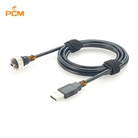 Câble USB A mâle vers Mini USB B étanche IP68 compatible Bulgin PX0441 PX0443 pour équipement industriel extérieur et instrumentation