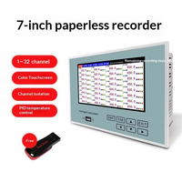 Recorder Paperless 7 Inch 1-32-Channel Digital Pressure Temperature Data Logger and Chart Recorder for Test Instruments