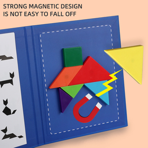 <span class=keywords><strong>Libro</strong></span> Puzzle Magnetico Colorato in Legno <span class=keywords><strong>Montessori</strong></span> per Educazione Precoce, Gioco Tangram per Bambini - Product Image 5