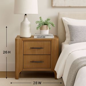 2 <b>Drawer</b> Nightstand Wood Modern Bedroom <b>Storage</b> Cabinet - Product Image 4