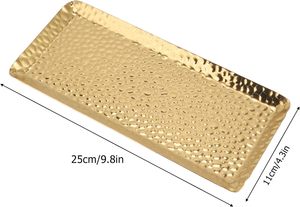 Bandeja decorativa de metal de alta resistencia con base antideslizante para servir alimentos y bebidas de forma segura u organización elegante del hogar - Product Image 6