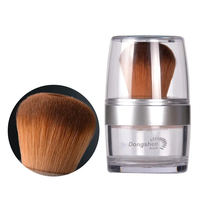Nouvelle brosse à poudre professionnelle en plastique avec poils synthétiques et tamis, échantillons gratuits, brosse Kabuki cosmétique dans un pot minéral