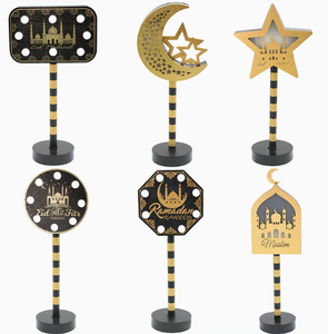 Lámpara de Mesa de Madera con Luz LED de Estrella y Luna Negra y Dorada para Ramadán Mubarak, Decoración para Fiestas y Ambientes Festivos, Venta al por Mayor DAMAI - Product Image 4