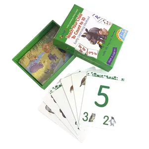Personalizado Inglês Número Alfabeto Animal Flash Crianças Aprendizagem Cartões