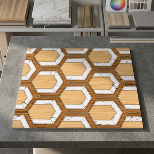 Carreaux de sol en céramique de porcelaine émaillée brillante imprimés numériquement effet bois marbre 40x40cm, résistants aux acides et antidérapants - Product Image 6
