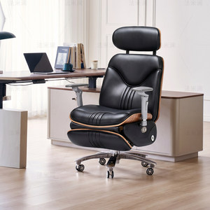 Fauteuil de Direction Moderne en Cuir PU avec Appui-tête Réglable, Roulettes Pivotantes et Design Multifonctionnel pour Usage Domestique et Commercial - Product Image 6