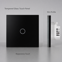 Interrupteur mural tactile intelligent WiFi simple norme UE 10A 240V compatible avec l'application Tuya Smart Life, contrôle à distance et vocal