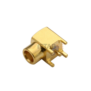 Conector de ángulo recto hembra MCX, enchufe de mamparo Huber Suhner - Product Image 1