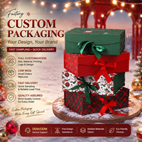 Cajas de Regalo Magnéticas con Temática Navideña al por Mayor, Logotipo Personalizado, Cartón Kraft Biodegradable y Reciclable, Laminación Brillante