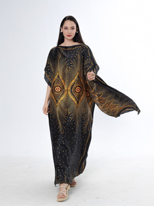 Whosale 2025 Phụ Nữ Mới Nhất Satin Voan Phi Áo Cộng Với Kích Thước Truyền Thống Kaftan Váy Hồi Giáo Buổi Tối Bên Phụ Nữ Quần Áo - Product Image 5