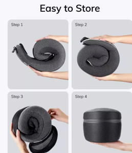 Almohada de viaje portátil con espuma de memoria ajustable de 360 grados, masajeador de hombros con soporte de cuello de avión mejorado - Product Image 5